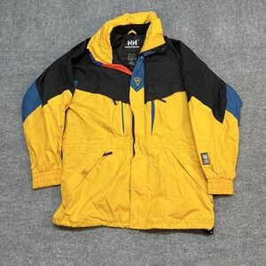 Helly Hansen Jacket Mens Small Yellow Black Colorblock Helly Tech Ski Snow